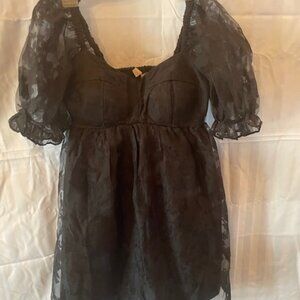 Sexy Sheer Black Mini Dress!